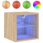 Mueble de TV de pared con luces LED roble Sonoma 30x28,5x30 cm de , Muebles TV - Ref: Foro24-836977, Precio: 26,44 €, Descuen...