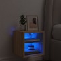 Mueble de TV de pared con luces LED roble Sonoma 30x28,5x30 cm de , Muebles TV - Ref: Foro24-836977, Precio: 26,44 €, Descuen...