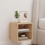 Mueble de TV de pared con luces LED roble Sonoma 30x28,5x30 cm de , Muebles TV - Ref: Foro24-836977, Precio: 26,44 €, Descuen...