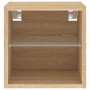 Mueble de TV de pared con luces LED roble Sonoma 30x28,5x30 cm de , Muebles TV - Ref: Foro24-836977, Precio: 26,44 €, Descuen...