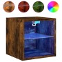 Muebles TV de pared luces LED 2 uds roble ahumado 30x28,5x30 cm de , Muebles TV - Ref: Foro24-836982, Precio: 38,88 €, Descue...