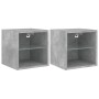 Muebles TV de pared luces LED 2 uds gris hormigón 30x28,5x30 cm de , Muebles TV - Ref: Foro24-836980, Precio: 39,28 €, Descue...