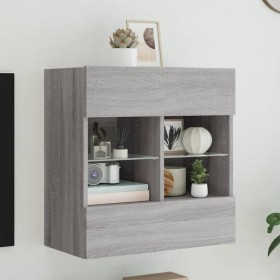 Mueble de TV de pared con luces LED gris Sonoma 58,5x30x60,5 cm de , Muebles TV - Ref: Foro24-837097, Precio: 57,37 €, Descue...