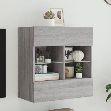Mueble de TV de pared con luces LED gris Sonoma 58,5x30x60,5 cm de , Muebles TV - Ref: Foro24-837097, Precio: 57,37 €, Descue...