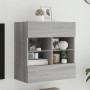 Mueble de TV de pared con luces LED gris Sonoma 58,5x30x60,5 cm de , Muebles TV - Ref: Foro24-837097, Precio: 57,37 €, Descue...