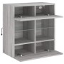 Mueble de TV de pared con luces LED gris Sonoma 58,5x30x60,5 cm de , Muebles TV - Ref: Foro24-837097, Precio: 57,37 €, Descue...