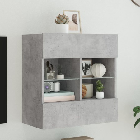 Mueble TV de pared con luces LED gris hormigón 58,5x30x60,5 cm de , Muebles TV - Ref: Foro24-837095, Precio: 55,72 €, Descuen...