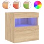 Mueble de TV de pared con luces LED roble Sonoma 40x30x40 cm de , Muebles TV - Ref: Foro24-837173, Precio: 34,75 €, Descuento: %