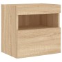 Mueble de TV de pared con luces LED roble Sonoma 40x30x40 cm de , Muebles TV - Ref: Foro24-837173, Precio: 34,75 €, Descuento: %