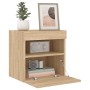 Mueble de TV de pared con luces LED roble Sonoma 40x30x40 cm de , Muebles TV - Ref: Foro24-837173, Precio: 34,75 €, Descuento: %