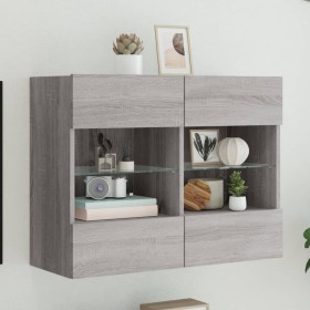 Mueble de TV de pared con luces LED gris Sonoma 78,5x30x60,5 cm de , Muebles TV - Ref: Foro24-837104, Precio: 67,57 €, Descue...