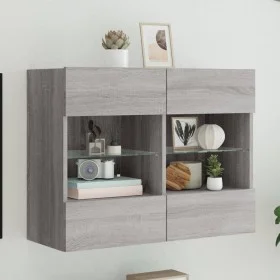 Mueble de TV de pared con luces LED gris Sonoma 78,5x30x60,5 cm de , Muebles TV - Ref: Foro24-837104, Precio: 66,72 €, Descue...