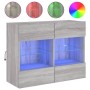Mueble de TV de pared con luces LED gris Sonoma 78,5x30x60,5 cm de , Muebles TV - Ref: Foro24-837104, Precio: 67,57 €, Descue...