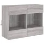 Mueble de TV de pared con luces LED gris Sonoma 78,5x30x60,5 cm de , Muebles TV - Ref: Foro24-837104, Precio: 66,72 €, Descue...