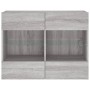 Mueble de TV de pared con luces LED gris Sonoma 78,5x30x60,5 cm de , Muebles TV - Ref: Foro24-837104, Precio: 67,57 €, Descue...