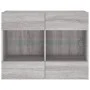 Mueble de TV de pared con luces LED gris Sonoma 78,5x30x60,5 cm de , Muebles TV - Ref: Foro24-837104, Precio: 66,72 €, Descue...