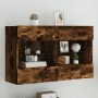 Mueble TV de pared con luces LED roble ahumado 98,5x30x60,5 cm de , Muebles TV - Ref: Foro24-837110, Precio: 73,92 €, Descuen...