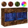 Mueble TV de pared con luces LED roble ahumado 98,5x30x60,5 cm de , Muebles TV - Ref: Foro24-837110, Precio: 73,92 €, Descuen...