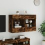 Mueble TV de pared con luces LED roble ahumado 98,5x30x60,5 cm de , Muebles TV - Ref: Foro24-837110, Precio: 73,92 €, Descuen...