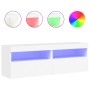 Muebles de TV de pared con luces LED 2 uds blanco 60x30x40 cm de , Muebles TV - Ref: Foro24-837184, Precio: 77,08 €, Descuent...