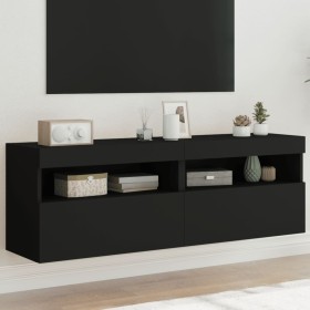 Muebles de TV de pared con luces LED 2 uds negro 60x30x40 cm de , Muebles TV - Ref: Foro24-837186, Precio: 83,50 €, Descuento: %