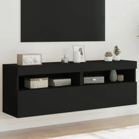 Muebles de TV de pared con luces LED 2 uds negro 60x30x40 cm de , Muebles TV - Ref: Foro24-837186, Precio: 79,50 €, Descuento: %