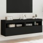 Muebles de TV de pared con luces LED 2 uds negro 60x30x40 cm de , Muebles TV - Ref: Foro24-837186, Precio: 83,50 €, Descuento: %