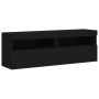 Muebles de TV de pared con luces LED 2 uds negro 60x30x40 cm de , Muebles TV - Ref: Foro24-837186, Precio: 83,50 €, Descuento: %