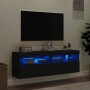 Muebles de TV de pared con luces LED 2 uds negro 60x30x40 cm de , Muebles TV - Ref: Foro24-837186, Precio: 83,50 €, Descuento: %