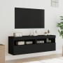 Muebles de TV de pared con luces LED 2 uds negro 60x30x40 cm de , Muebles TV - Ref: Foro24-837186, Precio: 83,50 €, Descuento: %