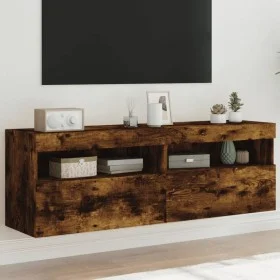 Muebles TV de pared luces LED 2 uds roble ahumado 60x30x40 cm de , Muebles TV - Ref: Foro24-837192, Precio: 87,22 €, Descuent...