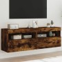 Muebles TV de pared luces LED 2 uds roble ahumado 60x30x40 cm de , Muebles TV - Ref: Foro24-837192, Precio: 88,64 €, Descuent...