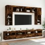 Muebles TV de pared luces LED 2 uds roble ahumado 60x30x40 cm de , Muebles TV - Ref: Foro24-837192, Precio: 88,64 €, Descuent...
