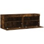 Muebles TV de pared luces LED 2 uds roble ahumado 60x30x40 cm de , Muebles TV - Ref: Foro24-837192, Precio: 88,64 €, Descuent...