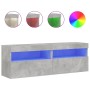 Muebles TV de pared luces LED 2 uds gris hormigón 60x30x40 cm de , Muebles TV - Ref: Foro24-837190, Precio: 86,62 €, Descuent...
