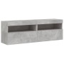 Muebles TV de pared luces LED 2 uds gris hormigón 60x30x40 cm de , Muebles TV - Ref: Foro24-837190, Precio: 86,62 €, Descuent...