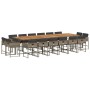 Set comedor de jardín 17 pzas y cojines ratán sintético gris en Conjuntos de jardín | Comprar online en Foru.es