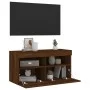 Mueble de TV de pared con luces LED roble marrón 80x30x40 cm de , Muebles TV - Ref: Foro24-837209, Precio: 61,86 €, Descuento: %