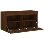 Mueble de TV de pared con luces LED roble marrón 80x30x40 cm de , Muebles TV - Ref: Foro24-837209, Precio: 61,86 €, Descuento: %