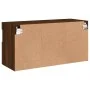 Mueble de TV de pared con luces LED roble marrón 80x30x40 cm de , Muebles TV - Ref: Foro24-837209, Precio: 61,86 €, Descuento: %
