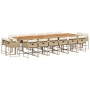 Set comedor de jardín 17 pzas con cojines ratán sintético beige en Conjuntos de jardín | Comprar online en Foru.es