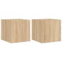 Muebles de TV pared luces LED 2 uds roble Sonoma 30,5x35x30 cm de , Muebles TV - Ref: Foro24-837223, Precio: 54,41 €, Descuen...