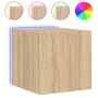 Muebles de TV pared luces LED 2 uds roble Sonoma 30,5x35x30 cm de , Muebles TV - Ref: Foro24-837223, Precio: 54,41 €, Descuen...