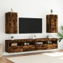 Mueble de TV de pared con luces LED roble ahumado 30,5x35x70 cm de , Muebles TV - Ref: Foro24-837240, Precio: 46,69 €, Descue...