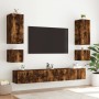 Mueble de TV de pared con luces LED roble ahumado 40,5x35x40 cm de , Muebles TV - Ref: Foro24-837254, Precio: 41,76 €, Descue...