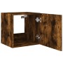 Mueble de TV de pared con luces LED roble ahumado 40,5x35x40 cm de , Muebles TV - Ref: Foro24-837254, Precio: 41,76 €, Descue...