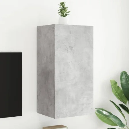 Mueble de TV de pared con luces LED gris hormigón 40,5x35x80 cm de , Muebles TV - Ref: Foro24-837263, Precio: 60,62 €, Descue...
