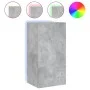 Mueble de TV de pared con luces LED gris hormigón 40,5x35x80 cm de , Muebles TV - Ref: Foro24-837263, Precio: 60,62 €, Descue...