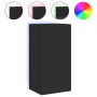 Mueble de TV de pared con luces LED negro 40,5x35x80 cm de , Muebles TV - Ref: Foro24-837261, Precio: 60,10 €, Descuento: %