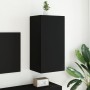 Mueble de TV de pared con luces LED negro 40,5x35x80 cm de , Muebles TV - Ref: Foro24-837261, Precio: 60,10 €, Descuento: %